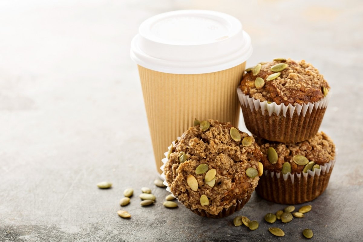 Muffins and coffee cup.