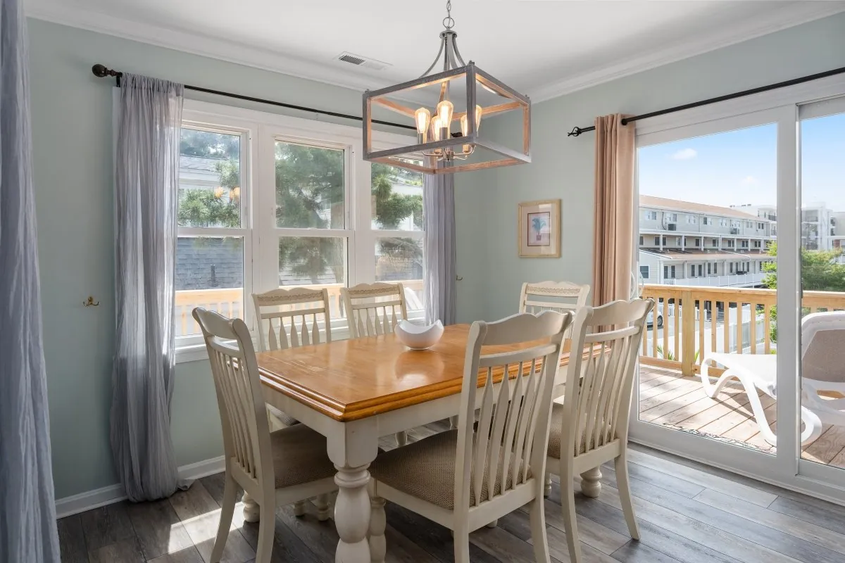 The dining area of the beach house.